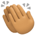 👏🏽 clapping hands: medium skin tone display on Facebook